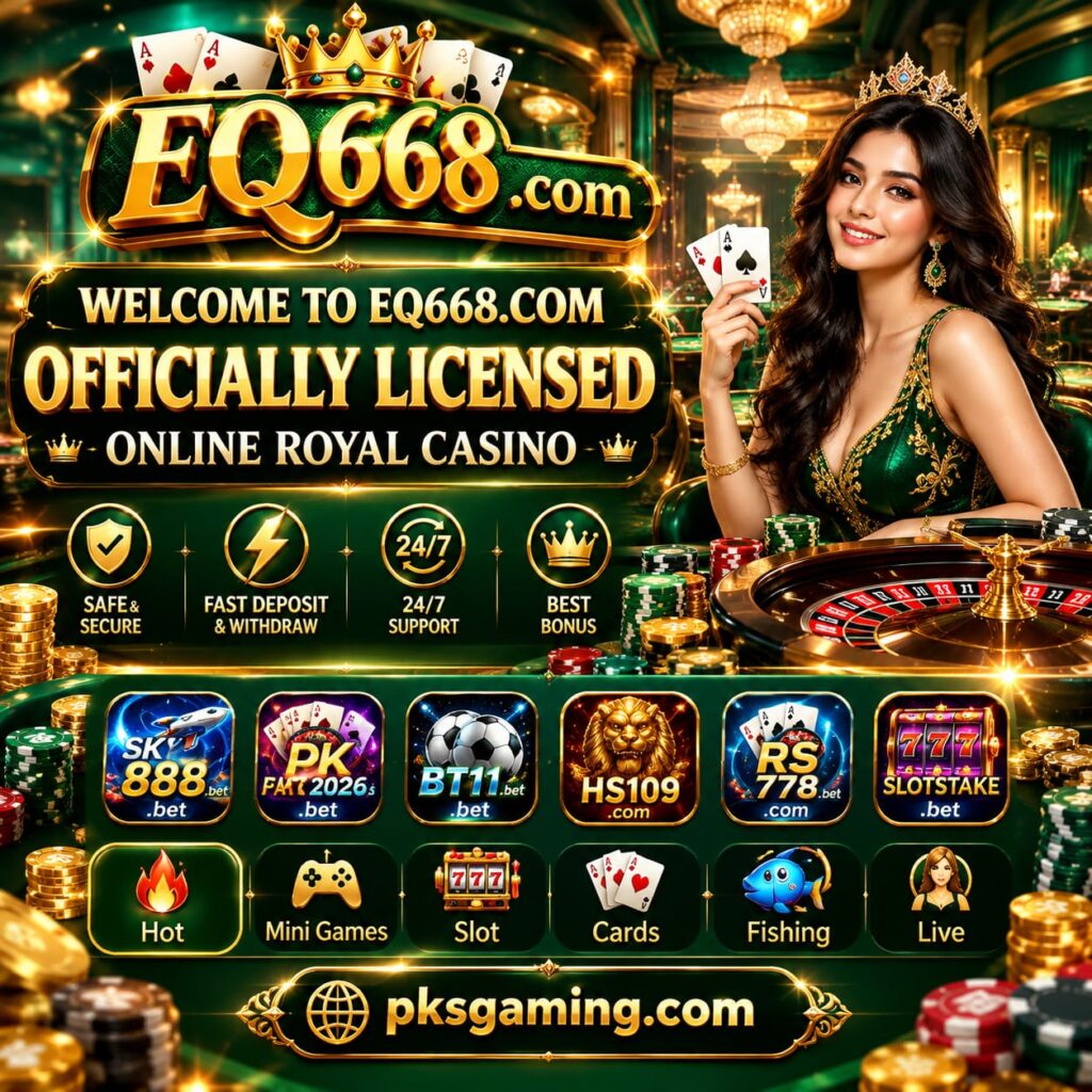 EQ668 online gaming platform interface with mobile gaming features