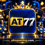 AT77 online gaming platform logo with a modern digital design
